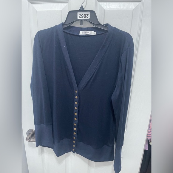 Navy Button-Down Women's Shirt - Picture 3 of 14